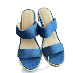 Ann Taylor Denim Blue Espadrille Sandals NWT Size 7